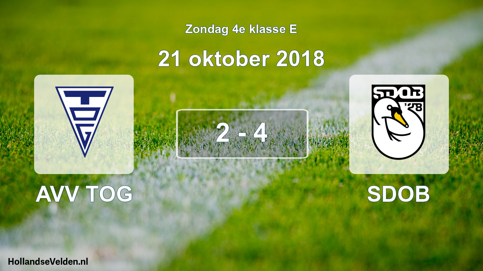 Total number of matches played: AVV TOG - SDOB 2 - 4 (21 October 2018)