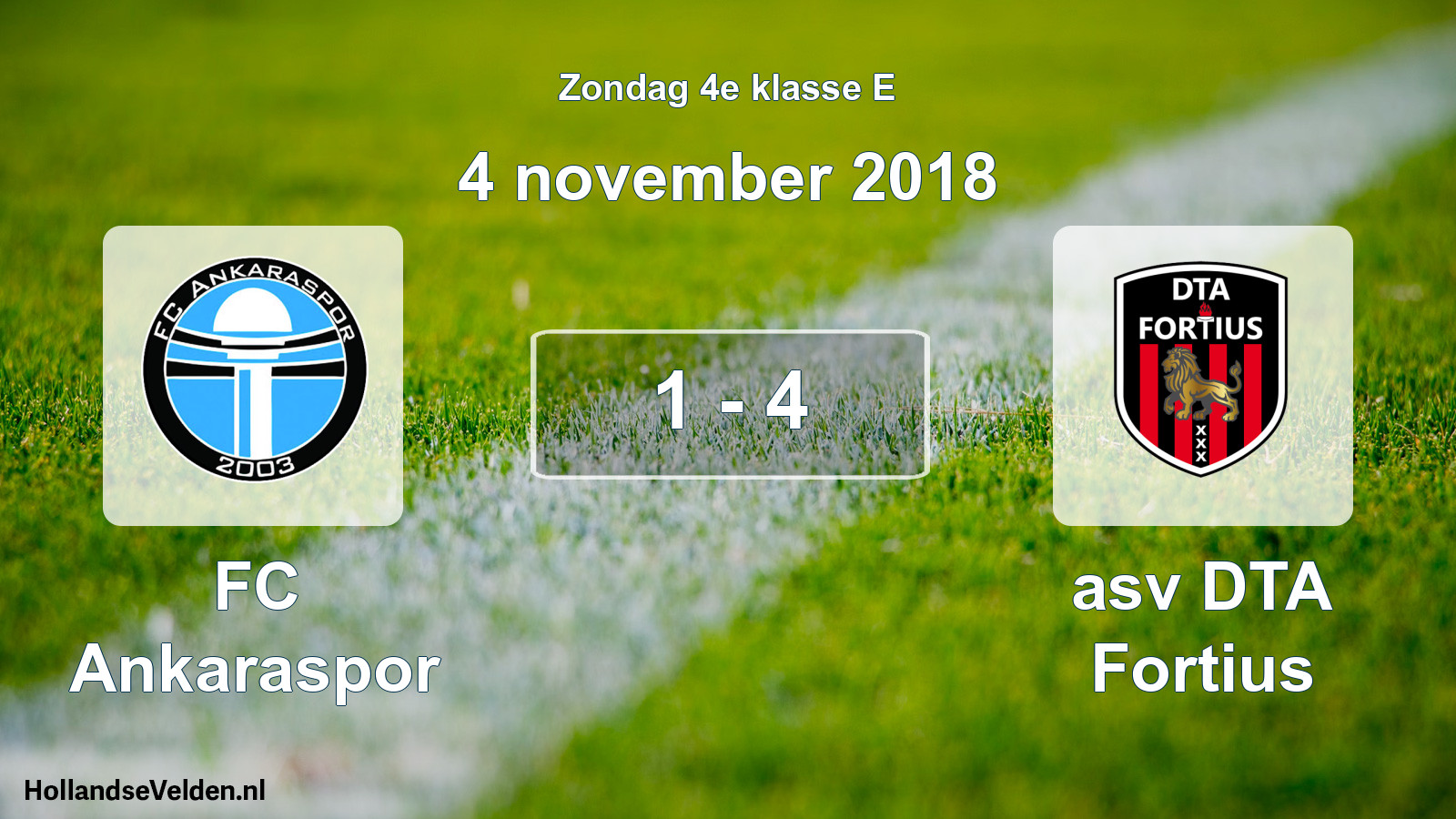 Total number of matches played: FC Ankaraspor - asv DTA Fortius 1 - 4 (4 November 2018)