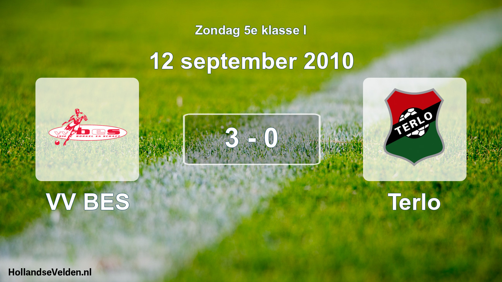 Total number of matches played: VV BES - Terlo 3 - 0 (12 September 2010)