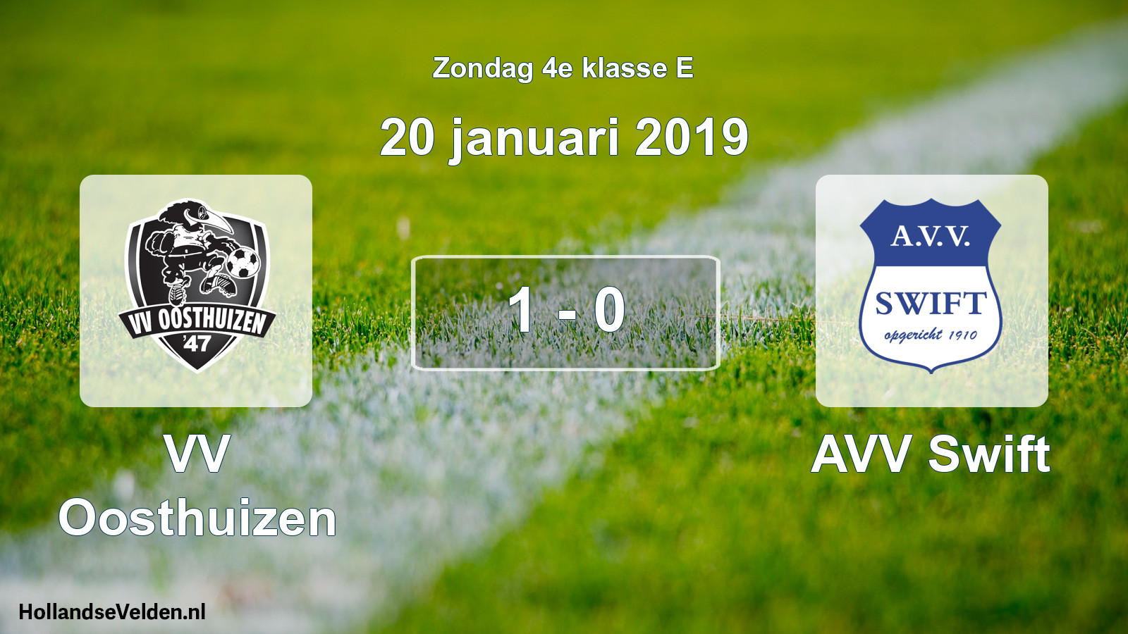 Total number of matches played: VV Oosthuizen - AVV Swift 1 - 0 (20 January 2019)