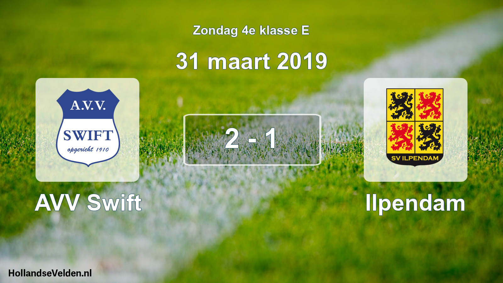 Total number of matches played: AVV Swift - Ilpendam 2 - 1 (31 March 2019)