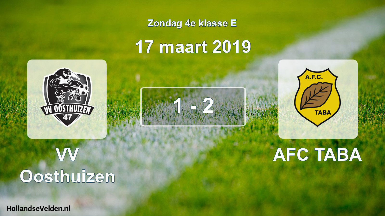 Total number of matches played: VV Oosthuizen - AFC TABA 1 - 2 (17 March 2019)