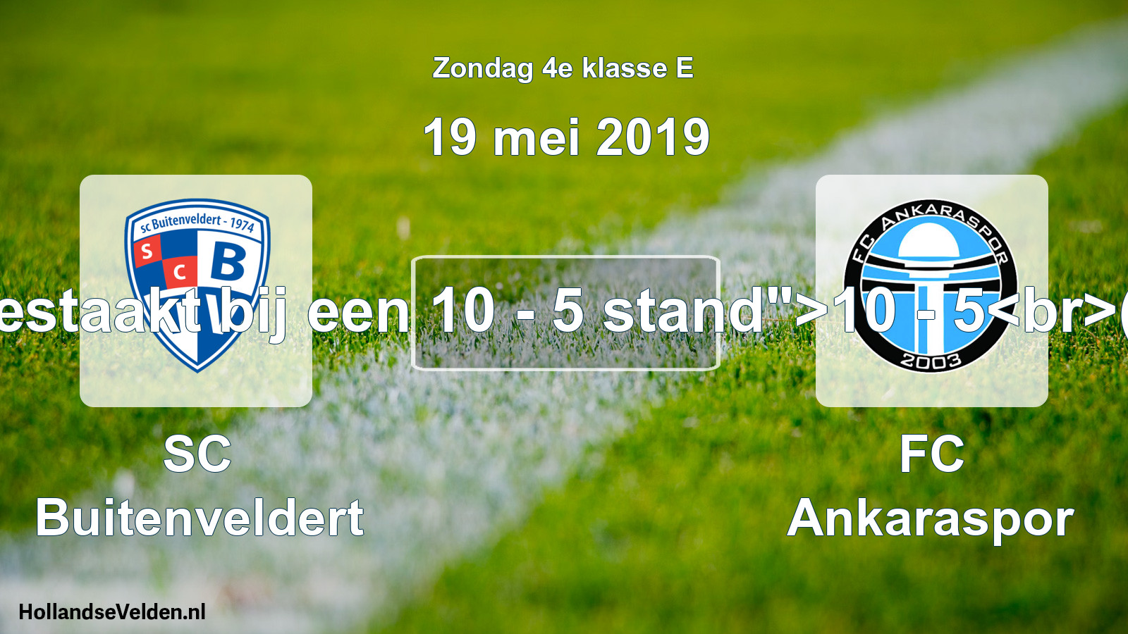 Abandoned match: SC Buitenveldert - FC Ankaraspor (19 May 2019)