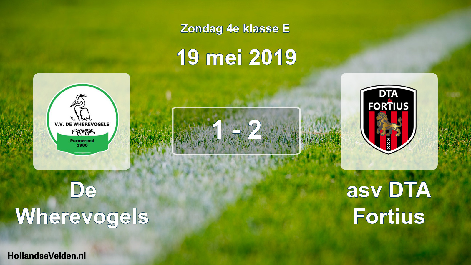 Total number of matches played: De Wherevogels - asv DTA Fortius 1 - 2 (19 May 2019)