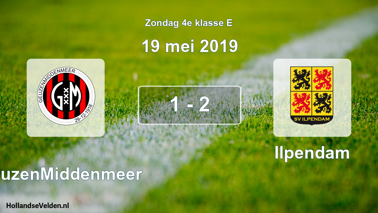 Total number of matches played: GeuzenMiddenmeer - Ilpendam 1 - 2 (19 May 2019)
