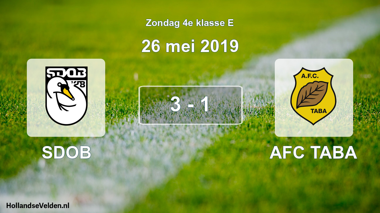 Total number of matches played: SDOB - AFC TABA 3 - 1 (26 May 2019)