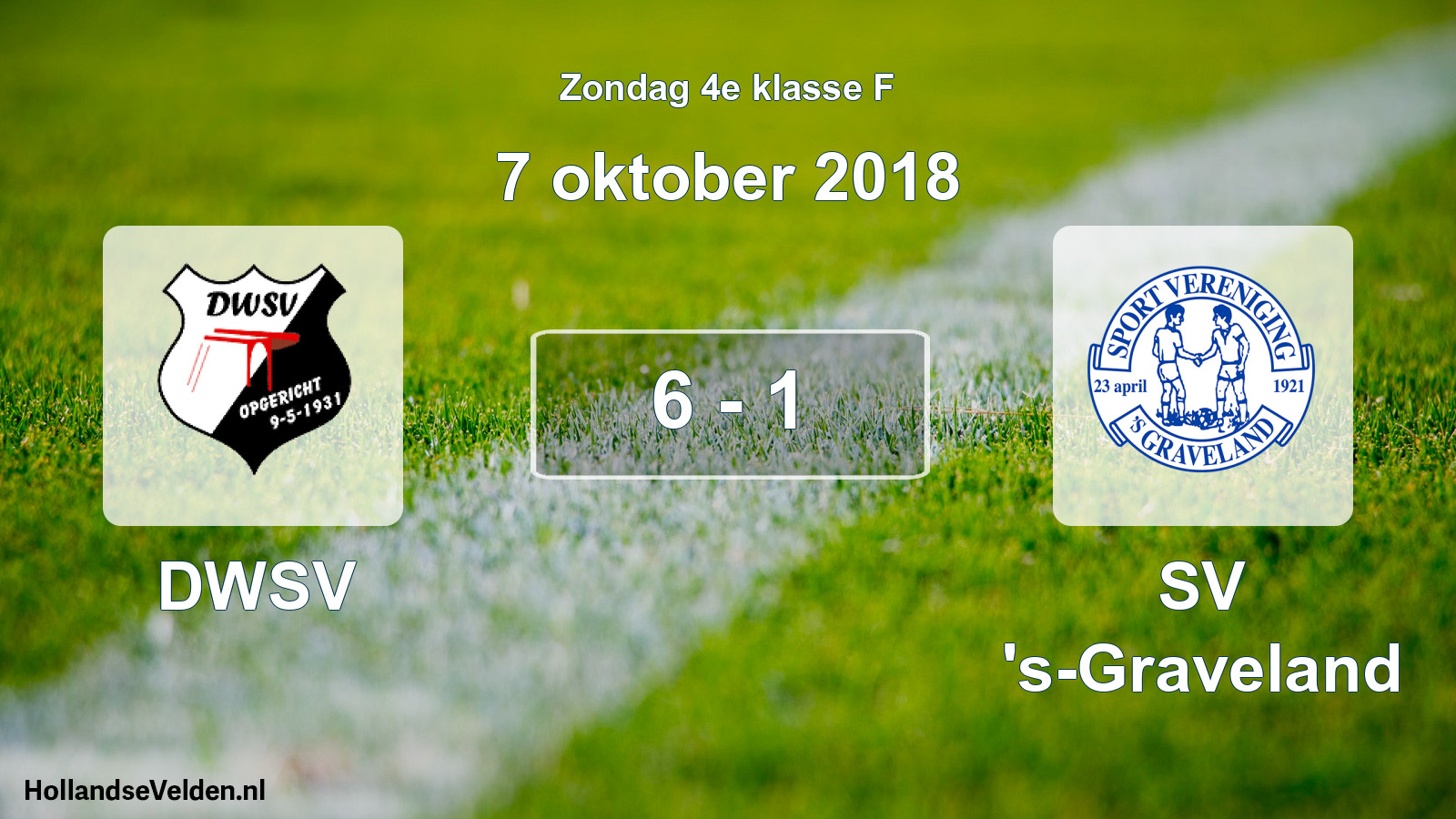 Total number of matches played: DWSV - SV 's-Graveland 6 - 1 (7 October 2018)