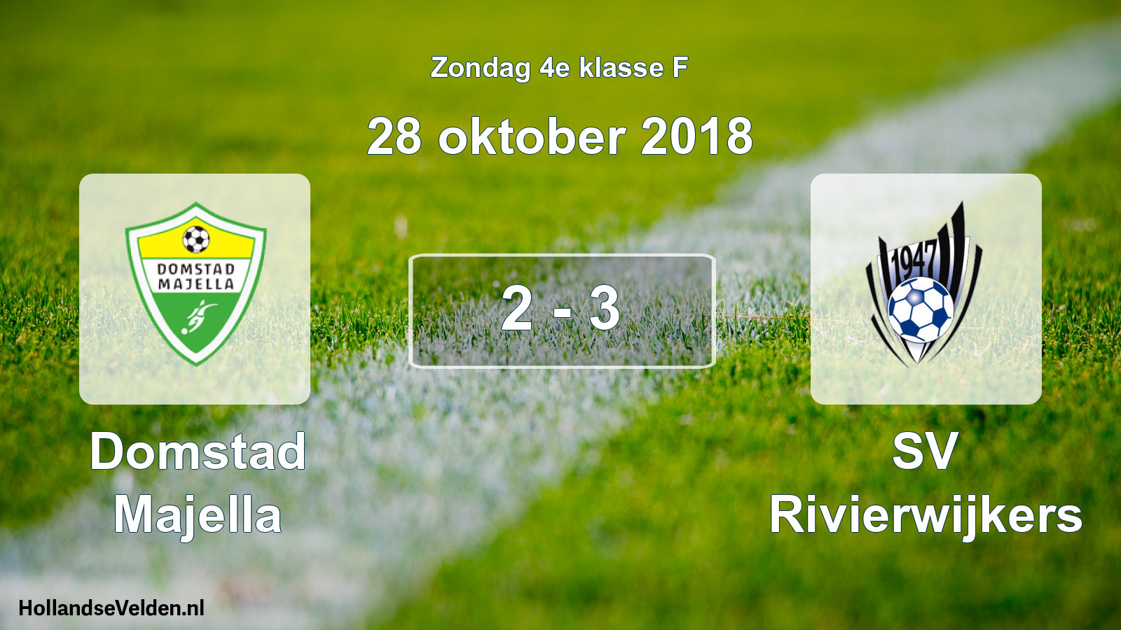 Total number of matches played: Domstad Majella - SV Rivierwijkers 2 - 3 (28 October 2018)