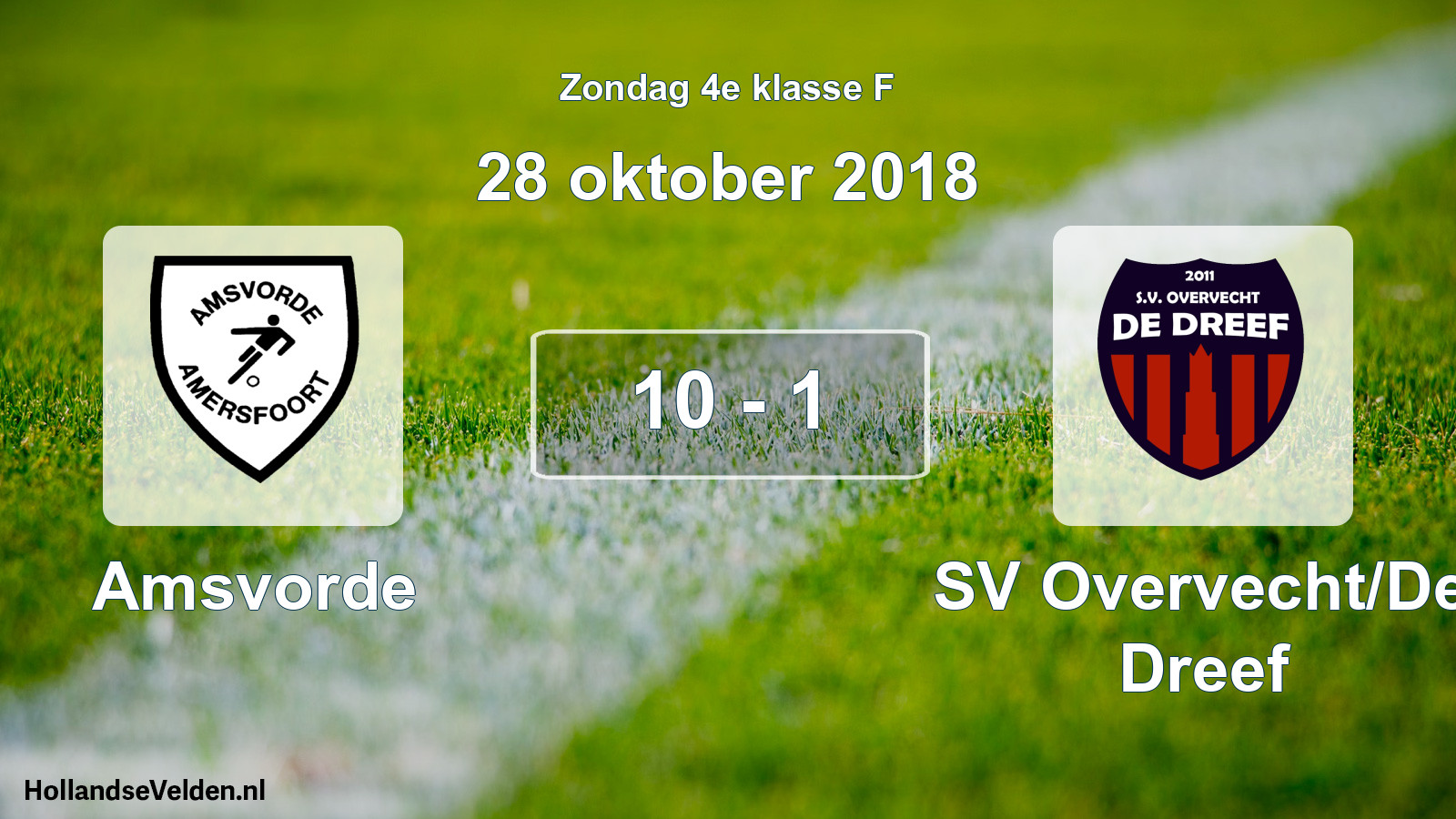 Total number of matches played: Amsvorde - SV Overvecht/De Dreef 10 - 1 (28 October 2018)
