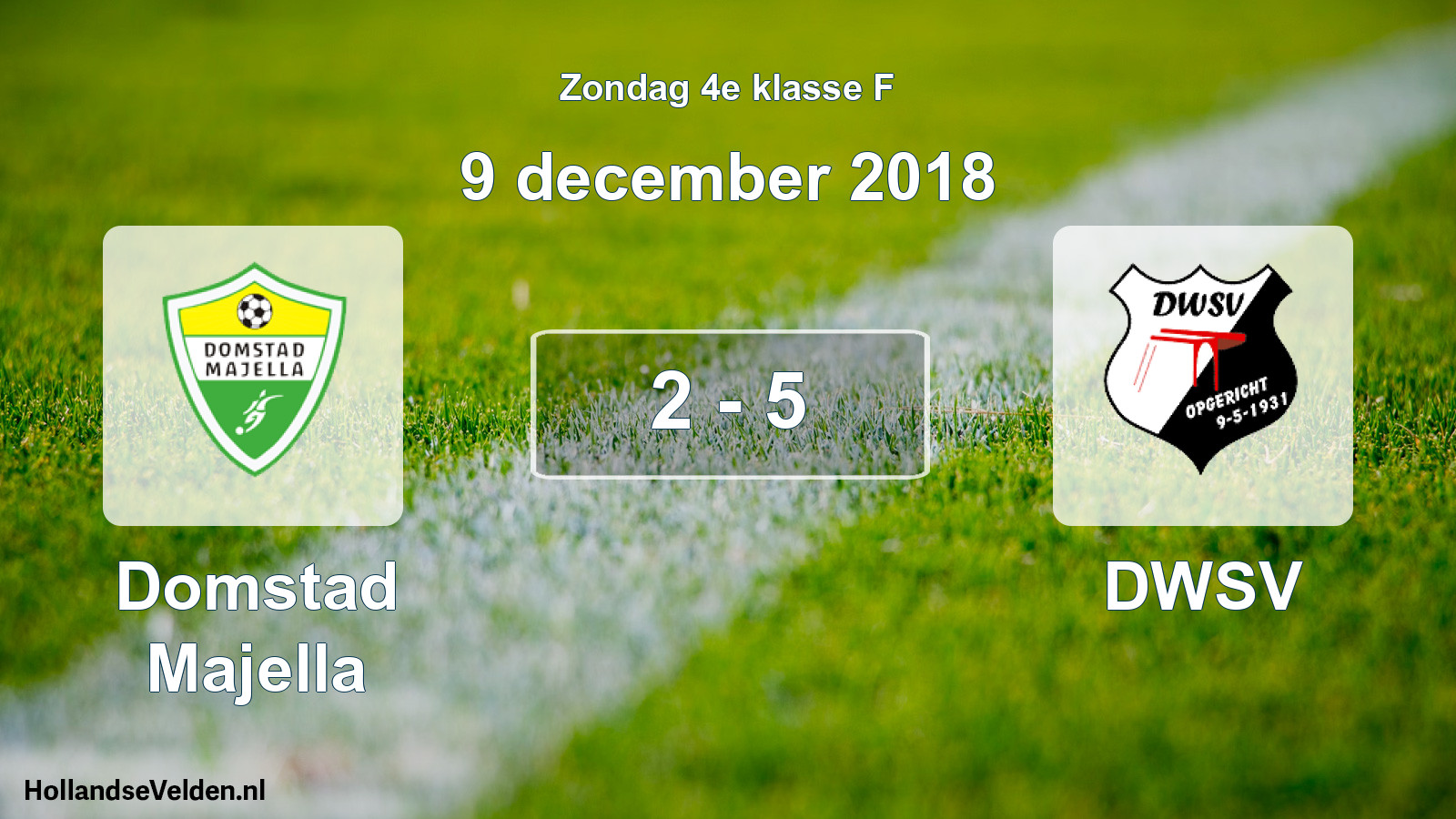 Total number of matches played: Domstad Majella - DWSV 2 - 5 (9 December 2018)
