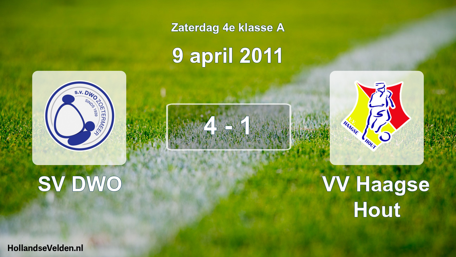 Total number of matches played: SV DWO - VV Haagse Hout 4 - 1 (9 April 2011)