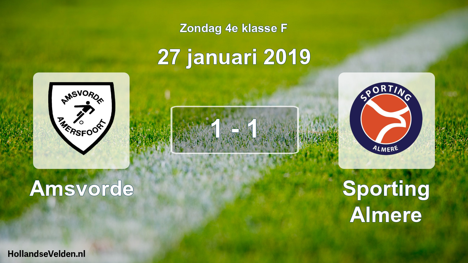 Total number of matches played: Amsvorde - Sporting Almere 1 - 1 (27 January 2019)