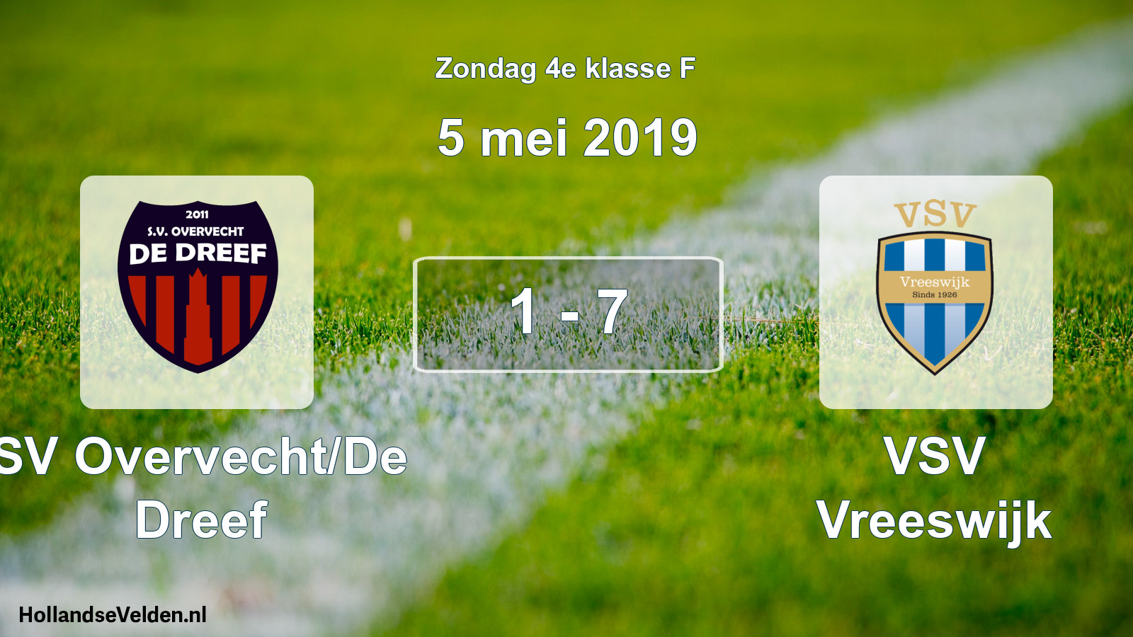 Total number of matches played: SV Overvecht/De Dreef - VSV Vreeswijk 1 - 7 (5 May 2019)