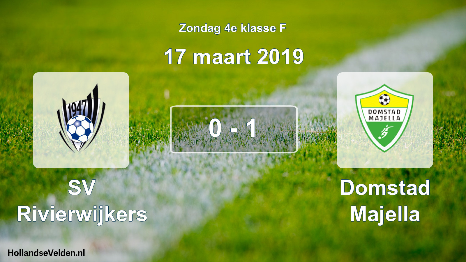 Total number of matches played: SV Rivierwijkers - Domstad Majella 0 - 1 (17 March 2019)