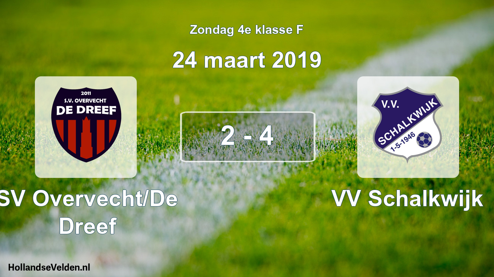 Total number of matches played: SV Overvecht/De Dreef - VV Schalkwijk 2 - 4 (24 March 2019)