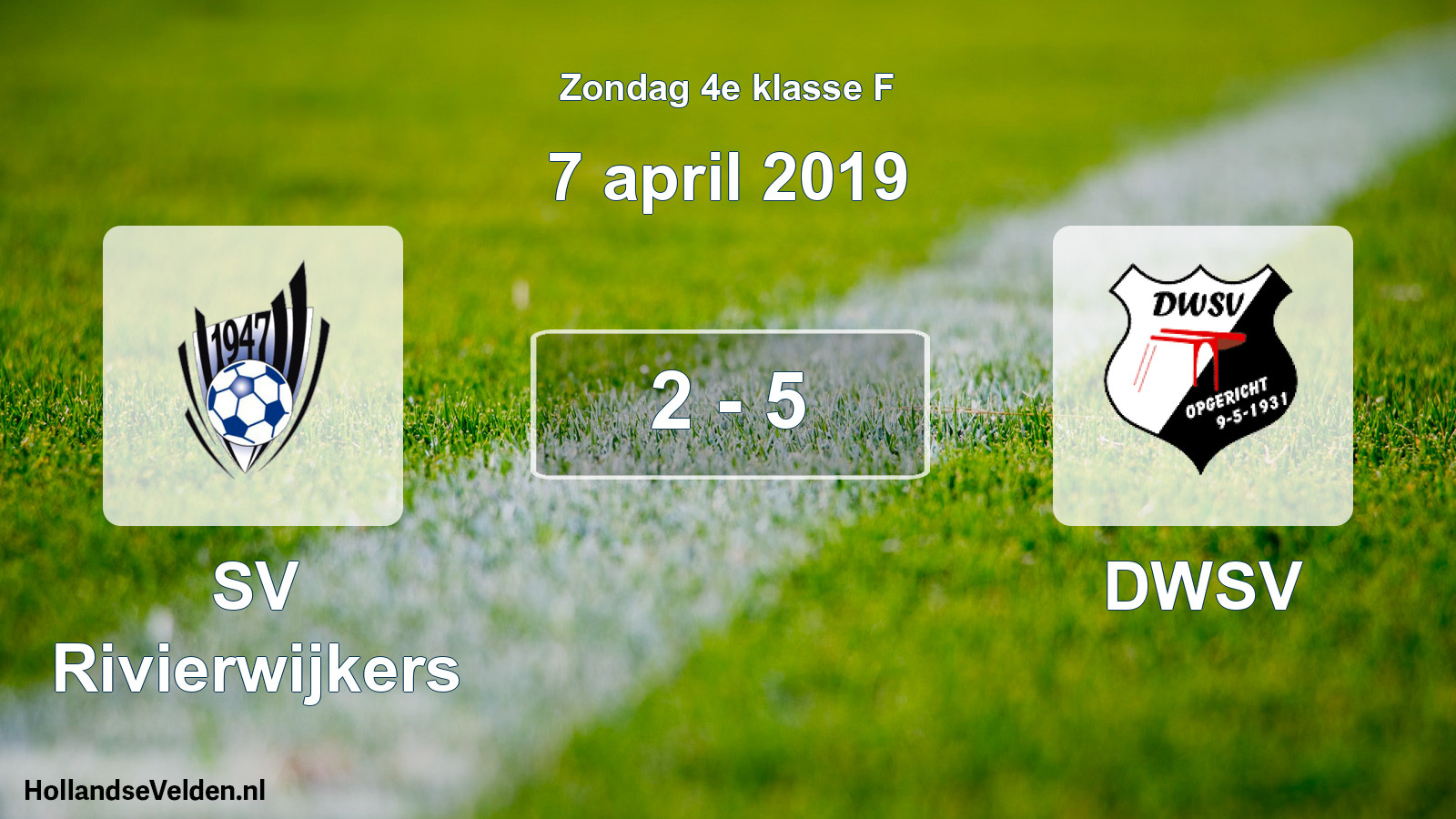 Total number of matches played: SV Rivierwijkers - DWSV 2 - 5 (7 April 2019)