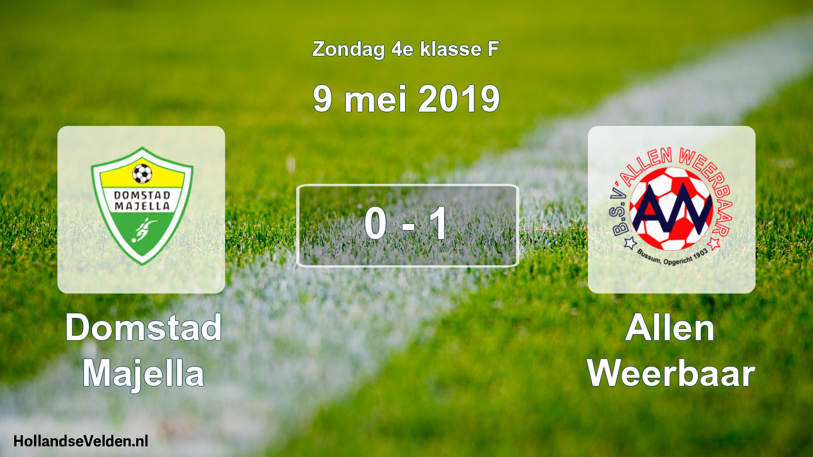 Total number of matches played: Domstad Majella - Allen Weerbaar 0 - 1 (9 May 2019)