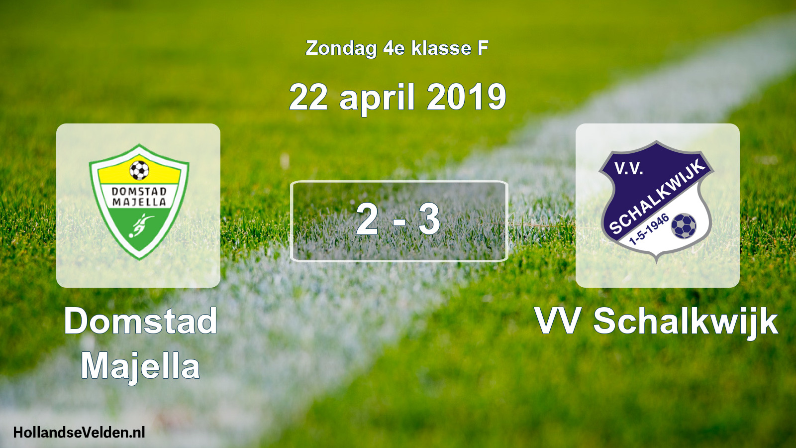 Total number of matches played: Domstad Majella - VV Schalkwijk 2 - 3 (22 April 2019)