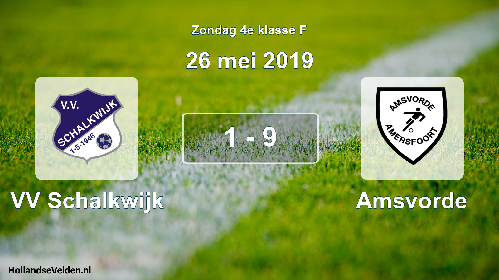 Total number of matches played: VV Schalkwijk - Amsvorde 1 - 9 (26 May 2019)