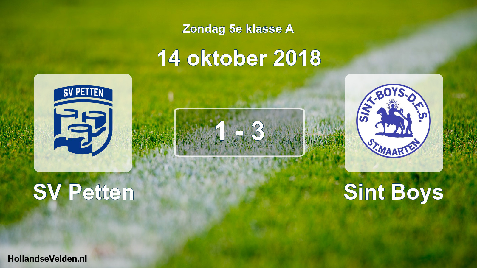 Total number of matches played: SV Petten - Sint Boys 1 - 3 (14 October 2018)
