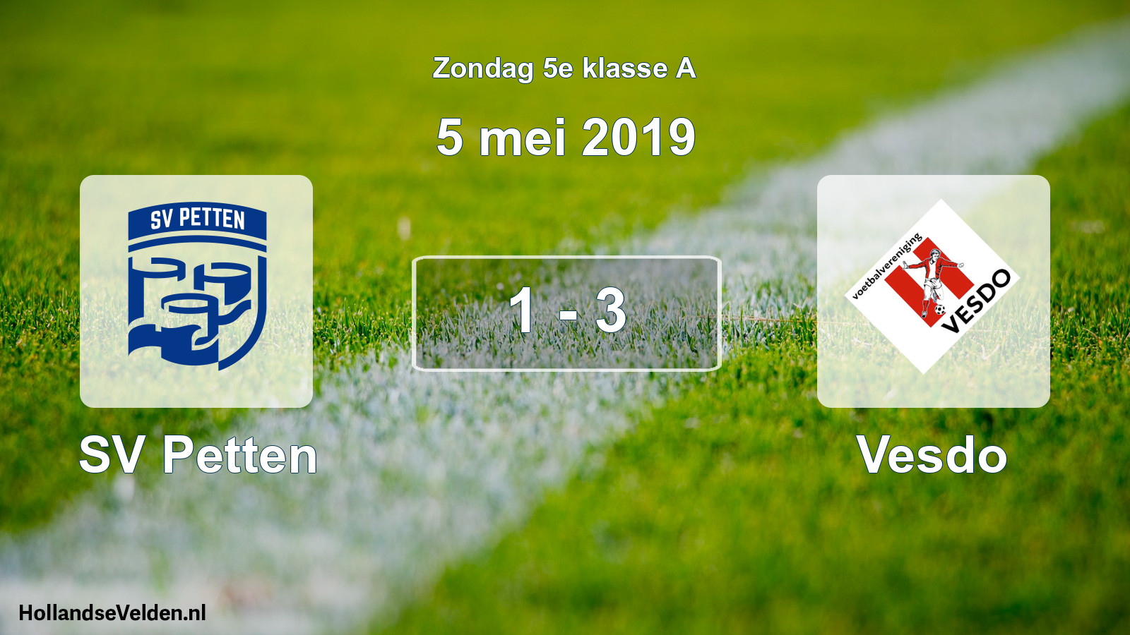 Total number of matches played: SV Petten - Vesdo 1 - 3 (5 May 2019)
