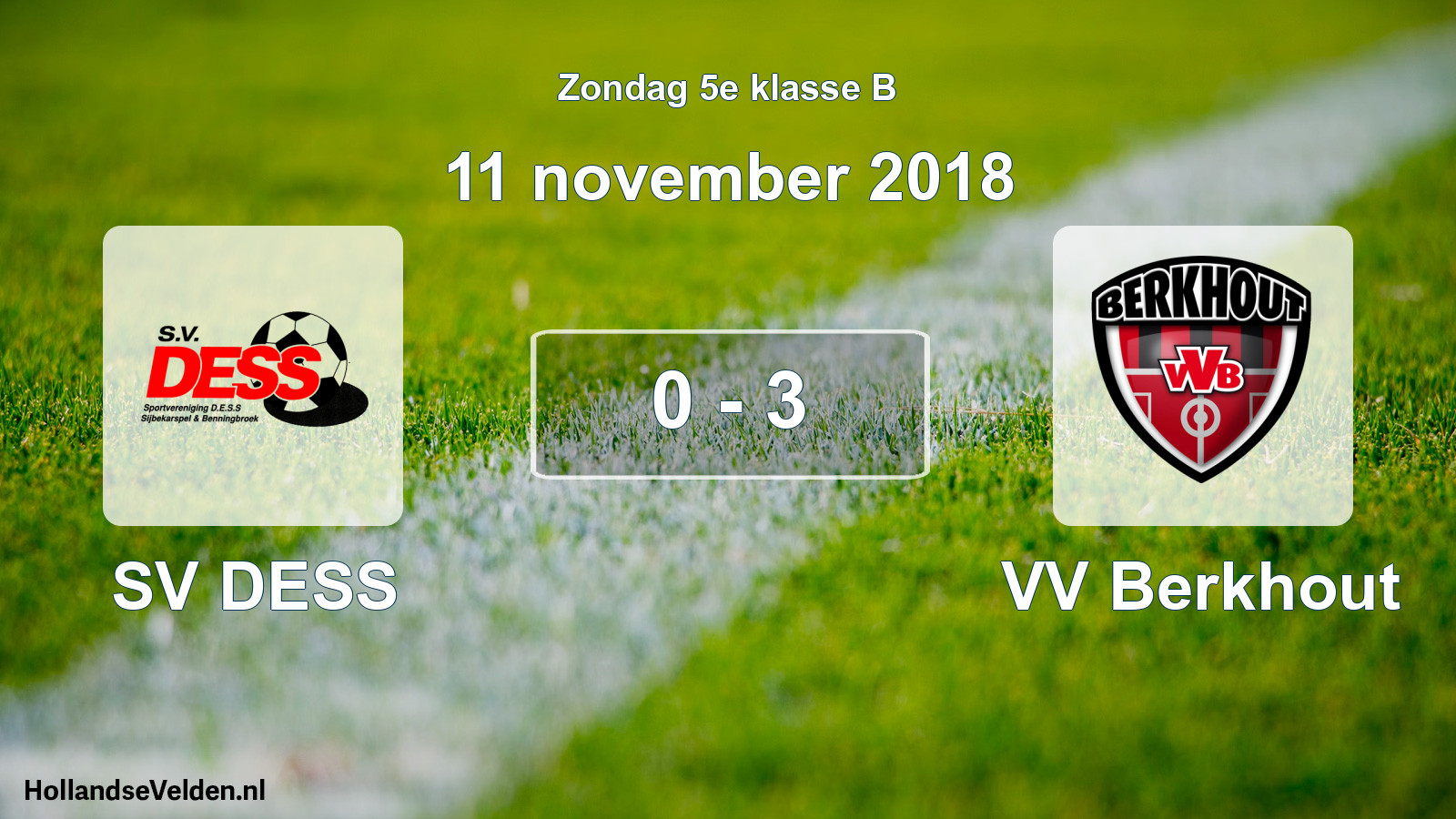Total number of matches played: SV DESS - VV Berkhout 0 - 3 (11 November 2018)