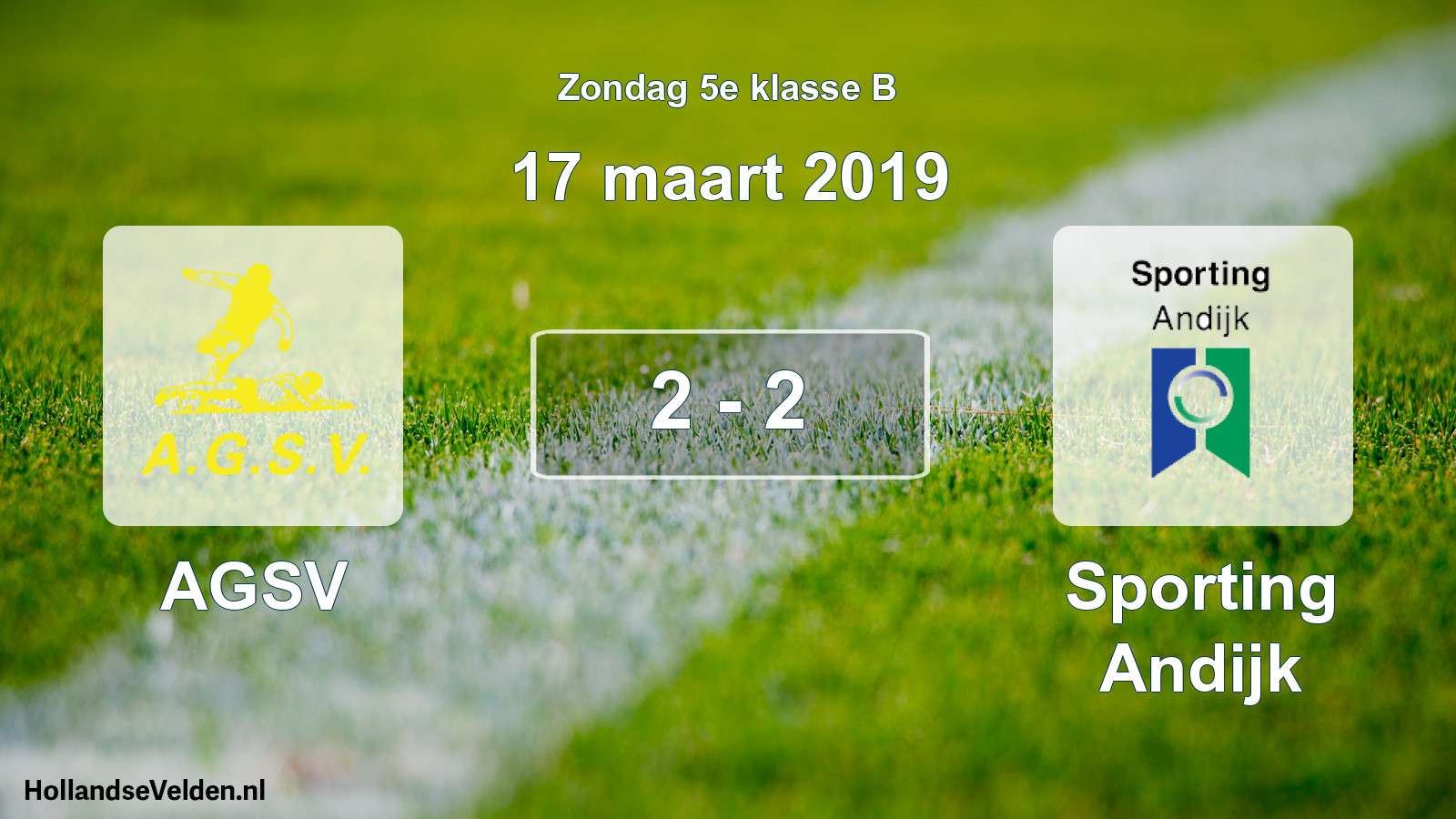 Total number of matches played: AGSV - Sporting Andijk 2 - 2 (17 March 2019)