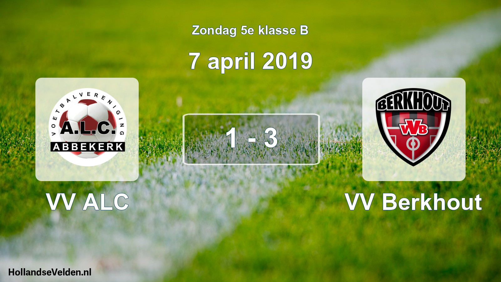 Total number of matches played: VV ALC - VV Berkhout 1 - 3 (7 April 2019)