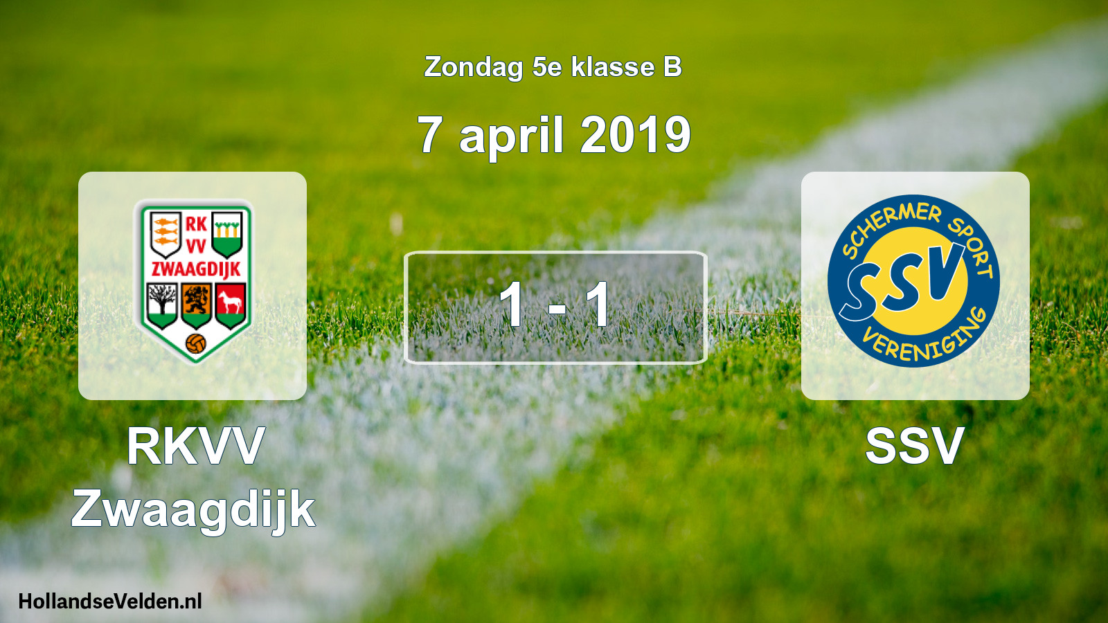 Total number of matches played: RKVV Zwaagdijk - SSV 1 - 1 (7 April 2019)