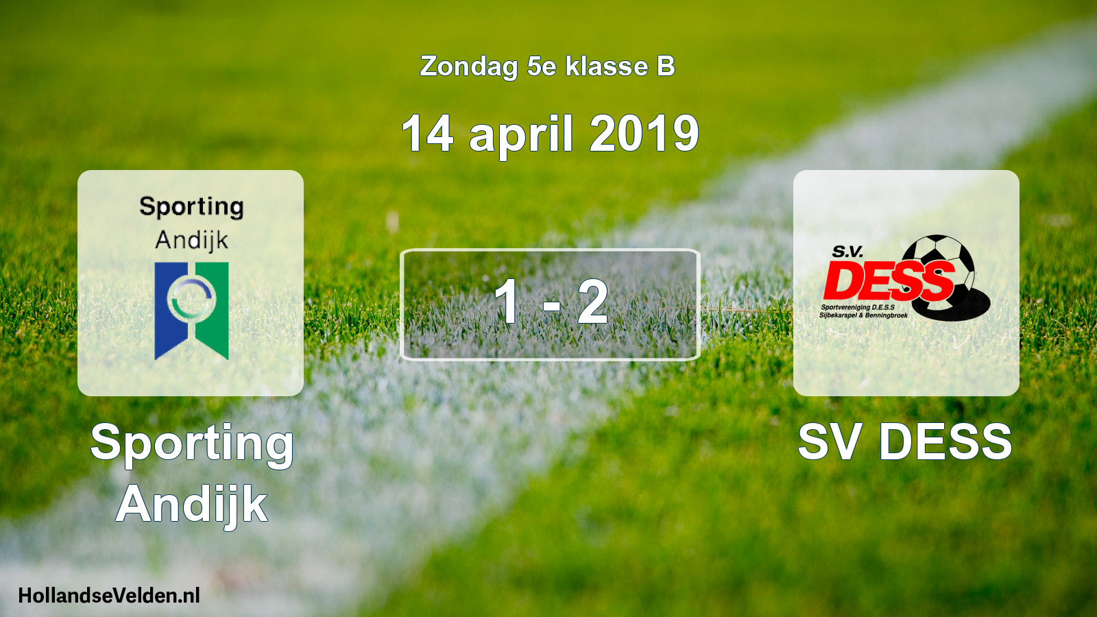 Total number of matches played: Sporting Andijk - SV DESS 1 - 2 (14 April 2019)