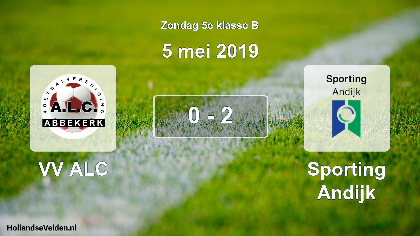 Total number of matches played: VV ALC - Sporting Andijk 0 - 2 (5 May 2019)
