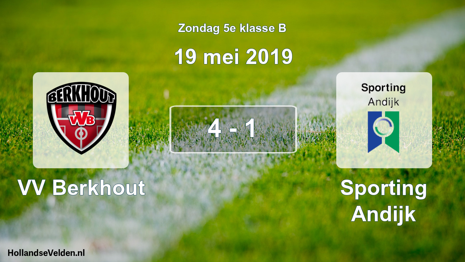 Total number of matches played: VV Berkhout - Sporting Andijk 4 - 1 (19 May 2019)