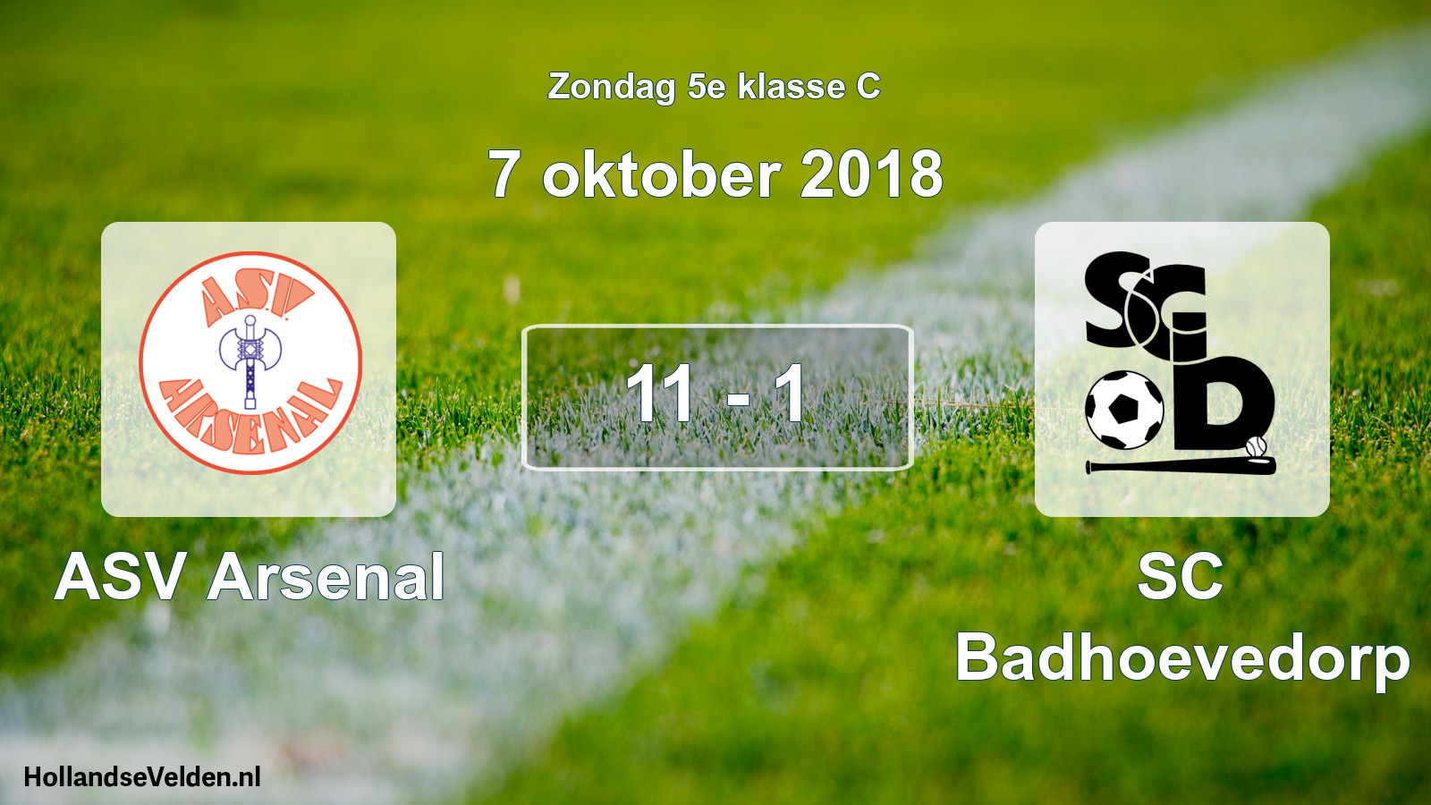 Total number of matches played: ASV Arsenal - SC Badhoevedorp 11 - 1 (7 October 2018)