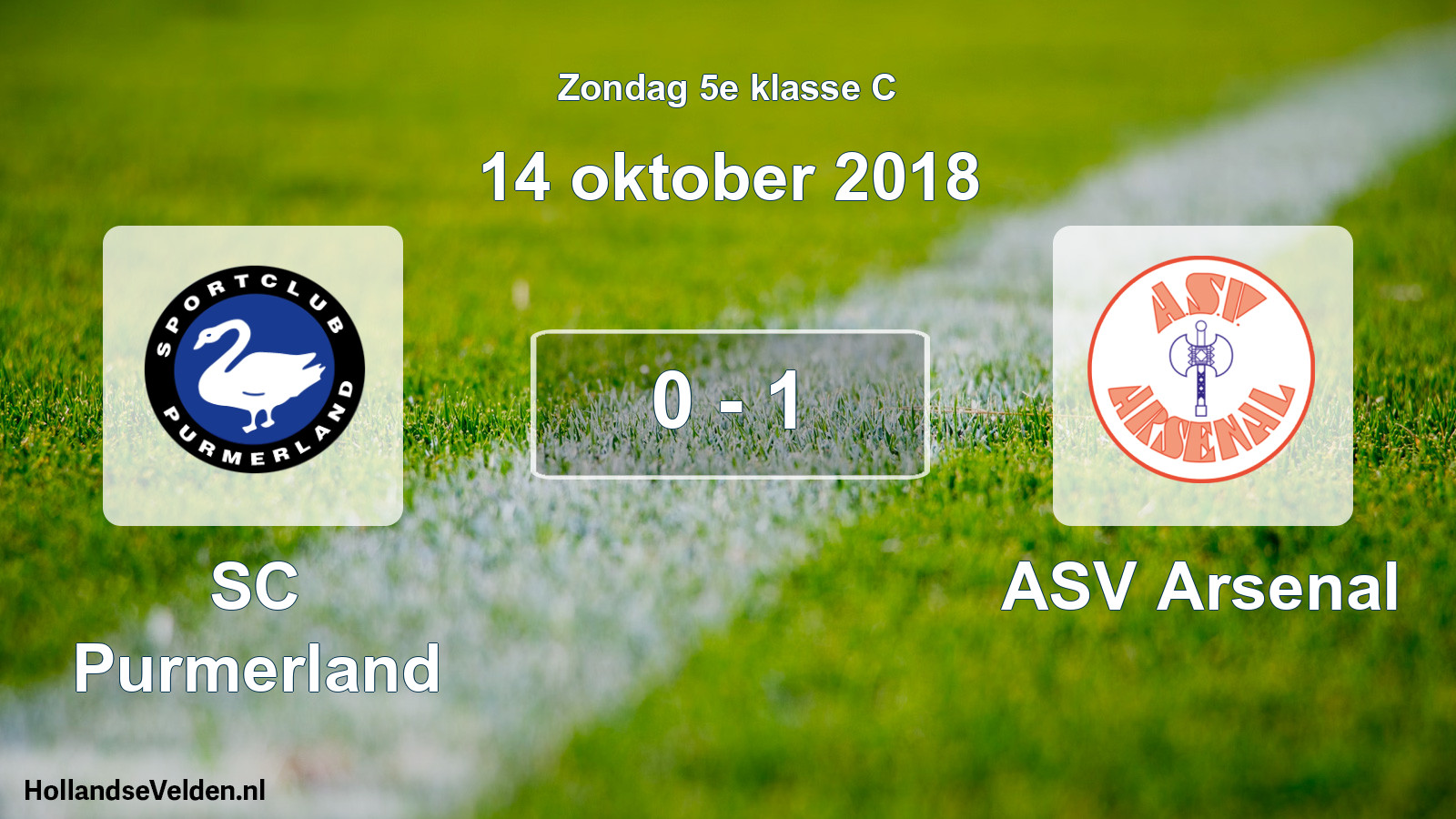 Total number of matches played: SC Purmerland - ASV Arsenal 0 - 1 (14 October 2018)