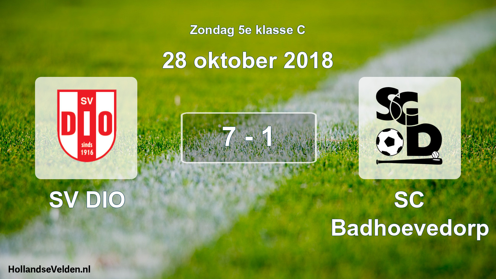 Total number of matches played: SV DIO - SC Badhoevedorp 7 - 1 (28 October 2018)