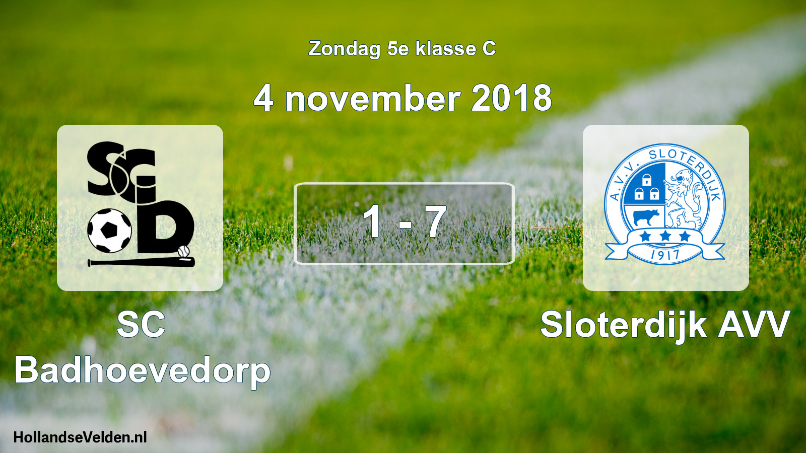Total number of matches played: SC Badhoevedorp - Sloterdijk AVV 1 - 7 (4 November 2018)