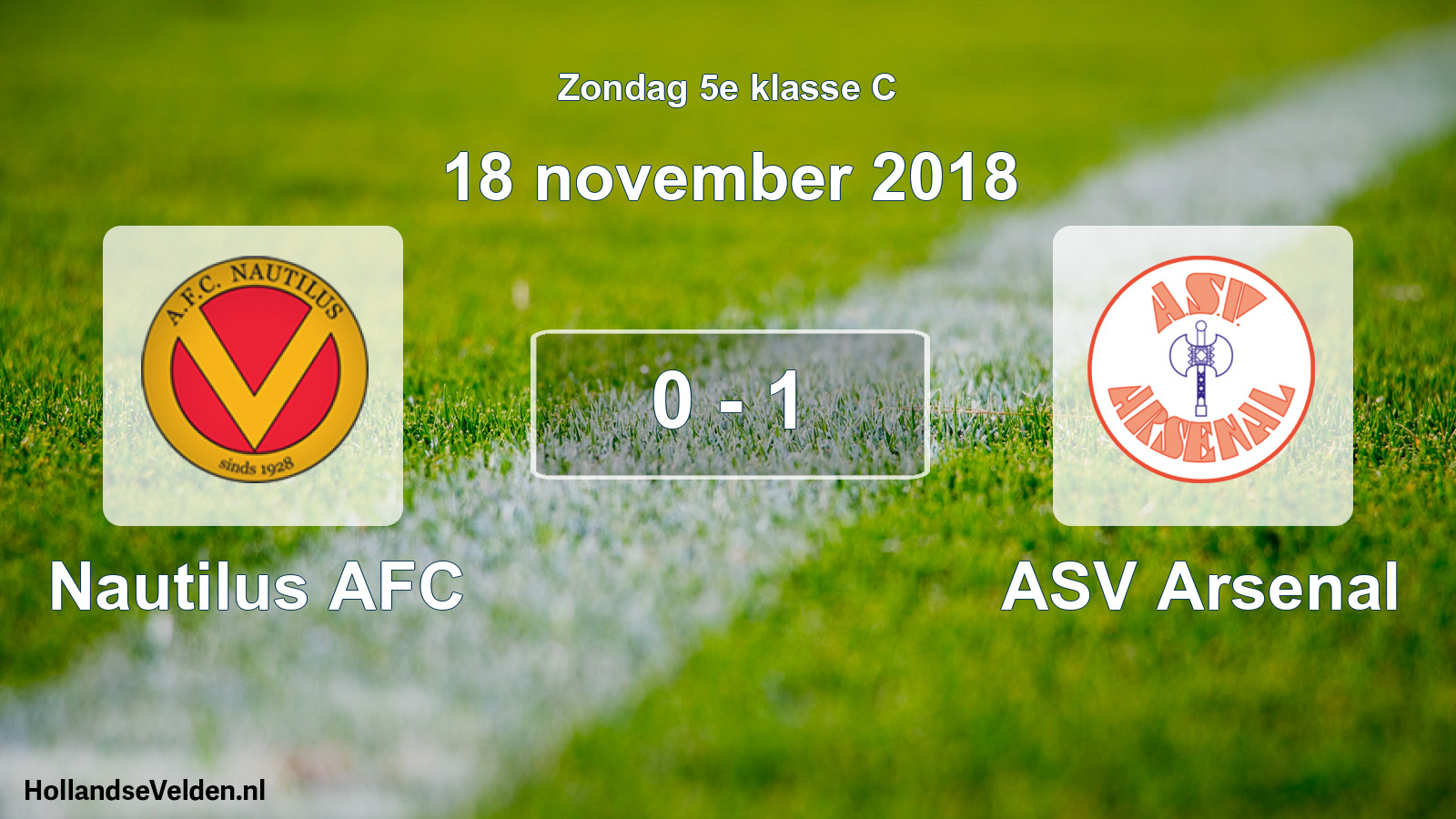 Total number of matches played: Nautilus AFC - ASV Arsenal 0 - 1 (18 November 2018)