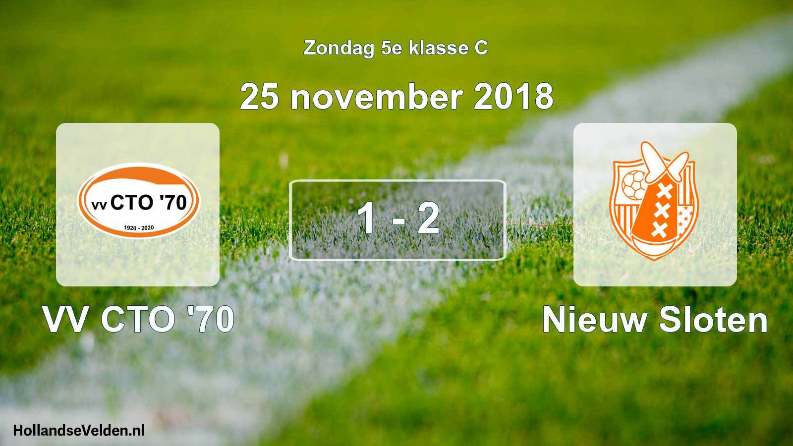 Total number of matches played: VV CTO '70 - Nieuw Sloten 1 - 2 (25 November 2018)