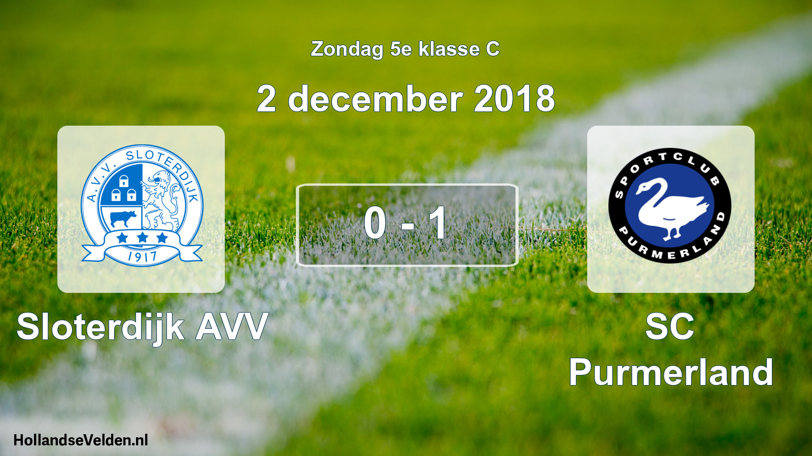 Total number of matches played: Sloterdijk AVV - SC Purmerland 0 - 1 (2 December 2018)