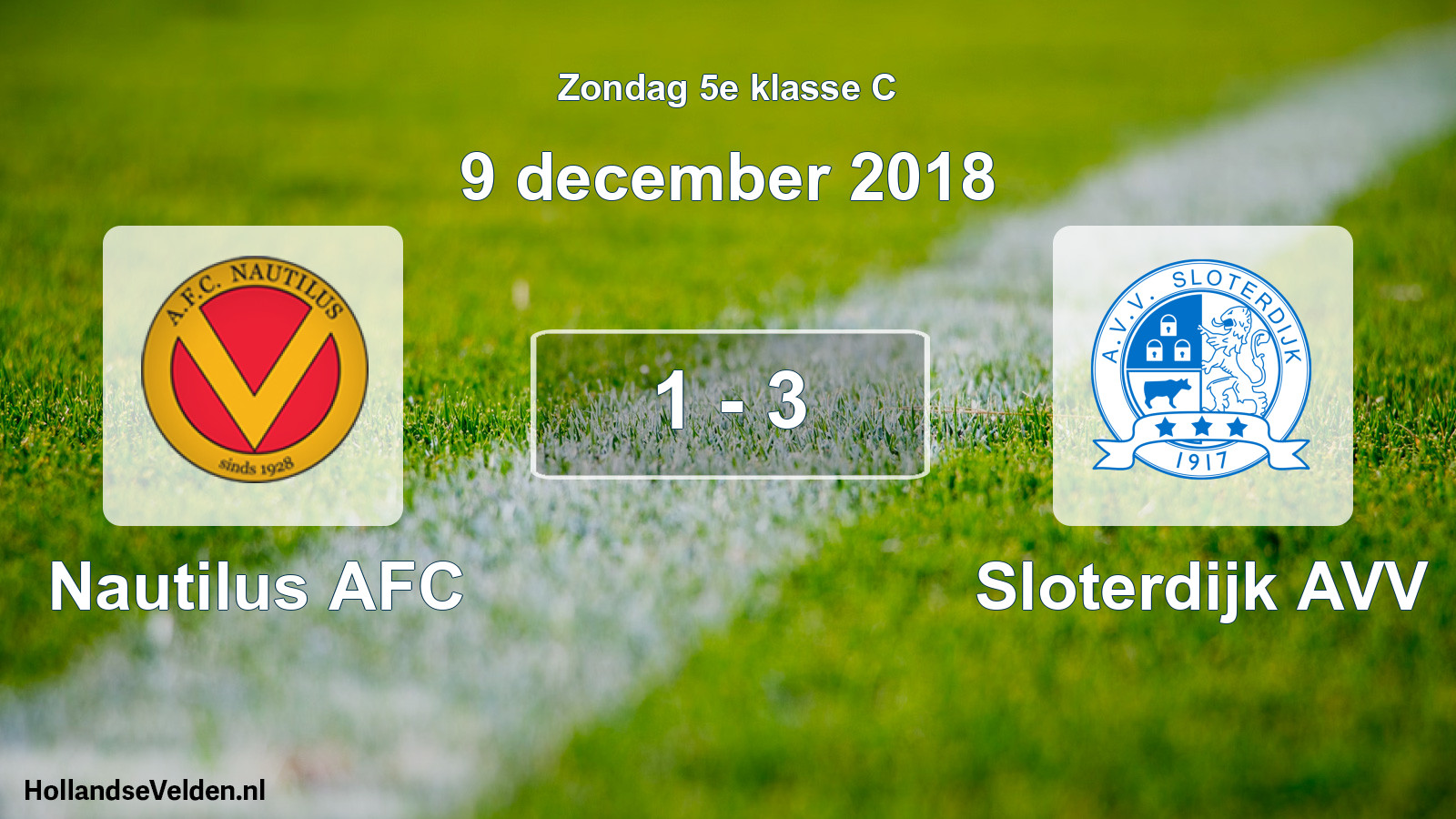 Total number of matches played: Nautilus AFC - Sloterdijk AVV 1 - 3 (9 December 2018)
