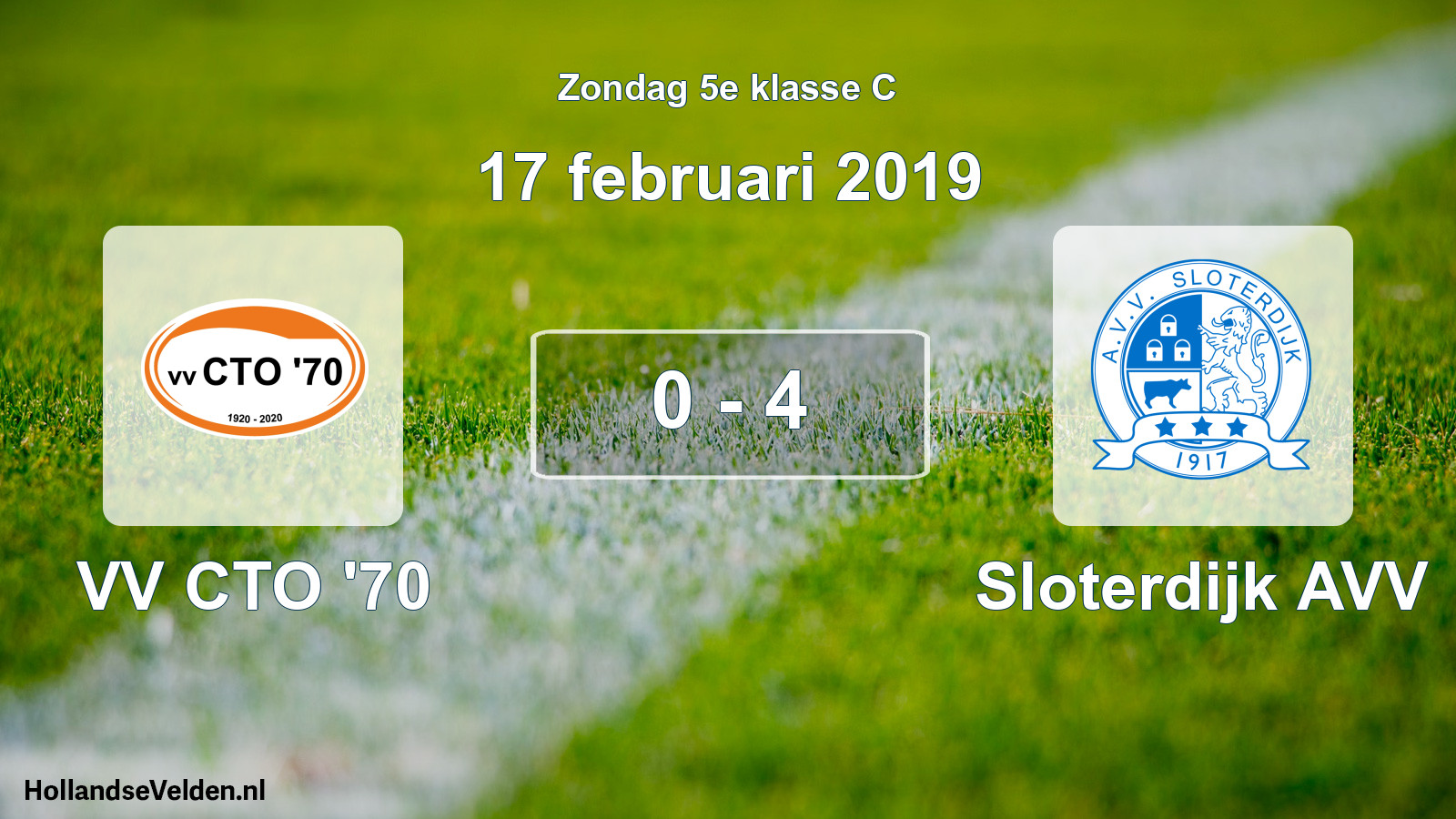 Total number of matches played: VV CTO '70 - Sloterdijk AVV 0 - 4 (17 February 2019)