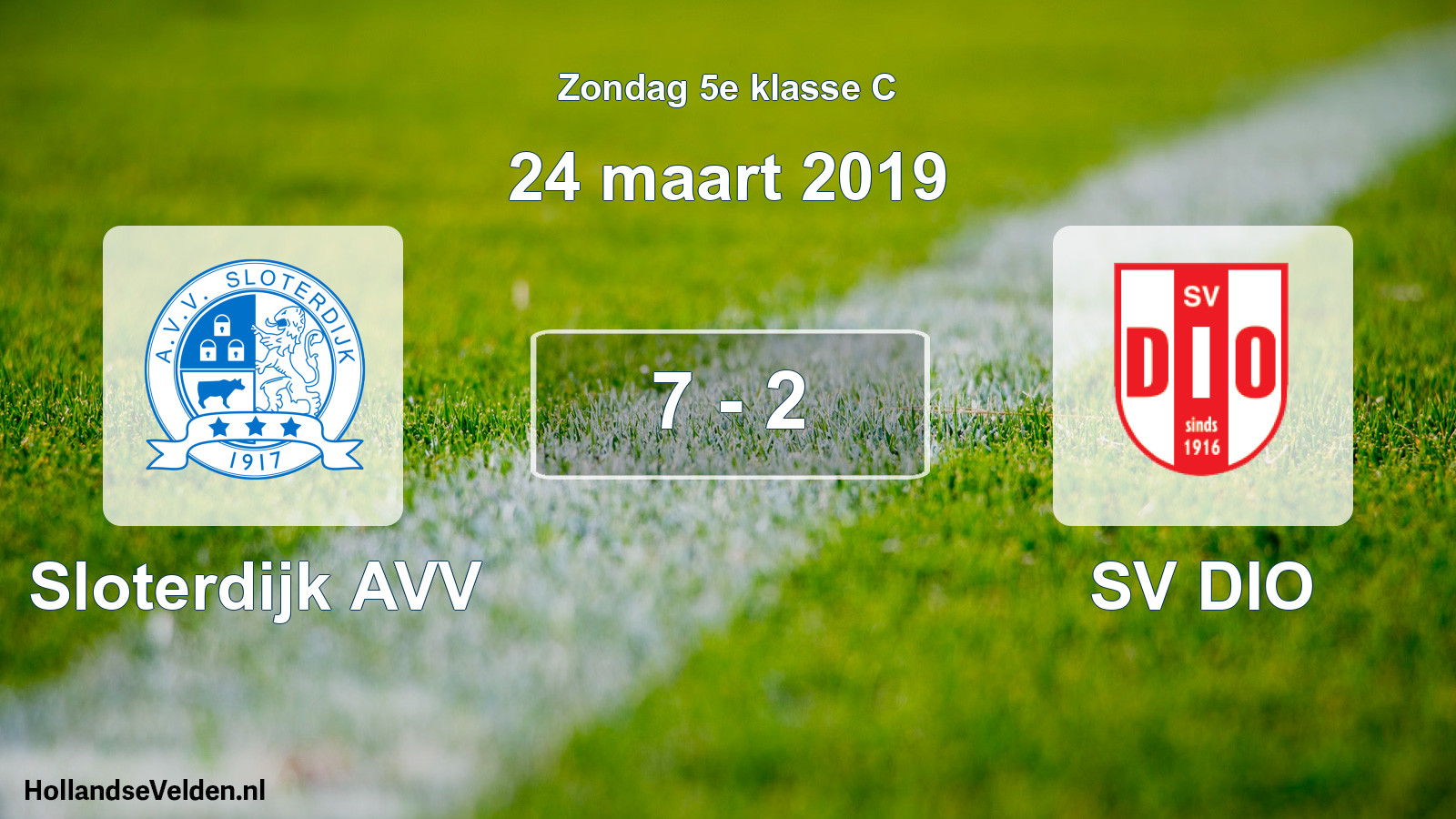 Total number of matches played: Sloterdijk AVV - SV DIO 7 - 2 (24 March 2019)
