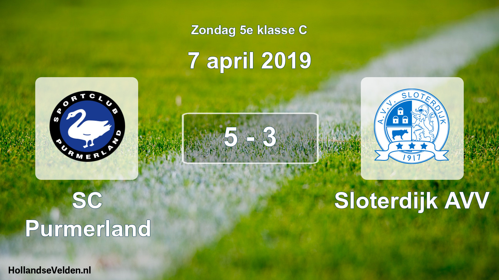 Total number of matches played: SC Purmerland - Sloterdijk AVV 5 - 3 (7 April 2019)