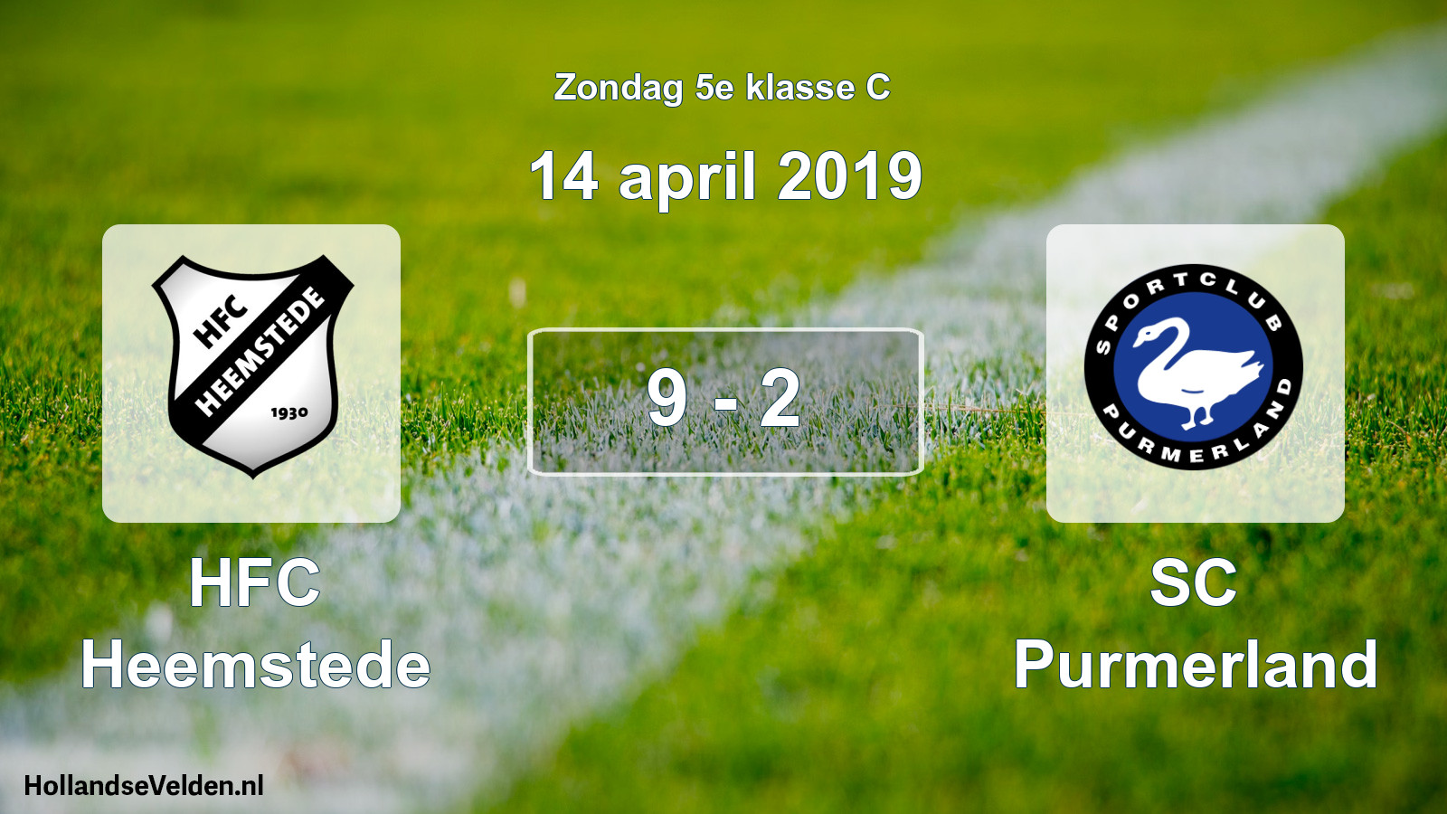 Total number of matches played: HFC Heemstede - SC Purmerland 9 - 2 (14 April 2019)