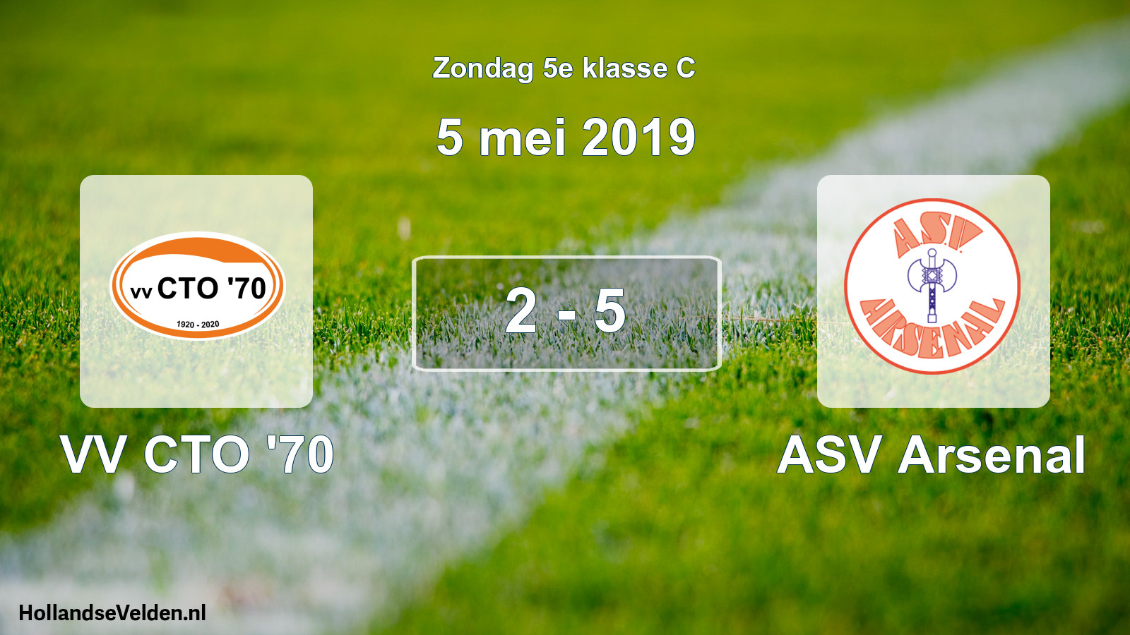 Total number of matches played: VV CTO '70 - ASV Arsenal 2 - 5 (5 May 2019)