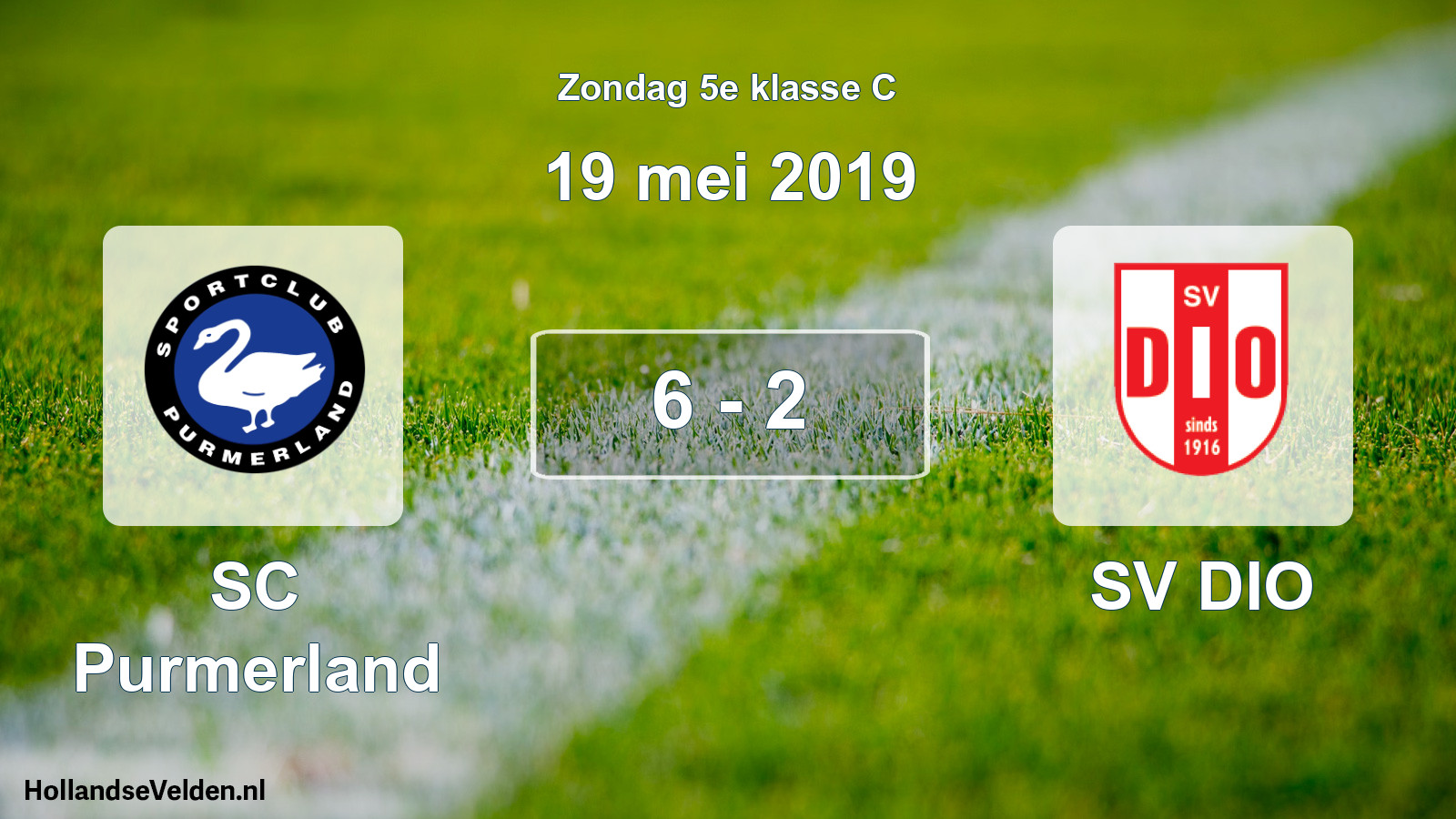 Total number of matches played: SC Purmerland - SV DIO 6 - 2 (19 May 2019)