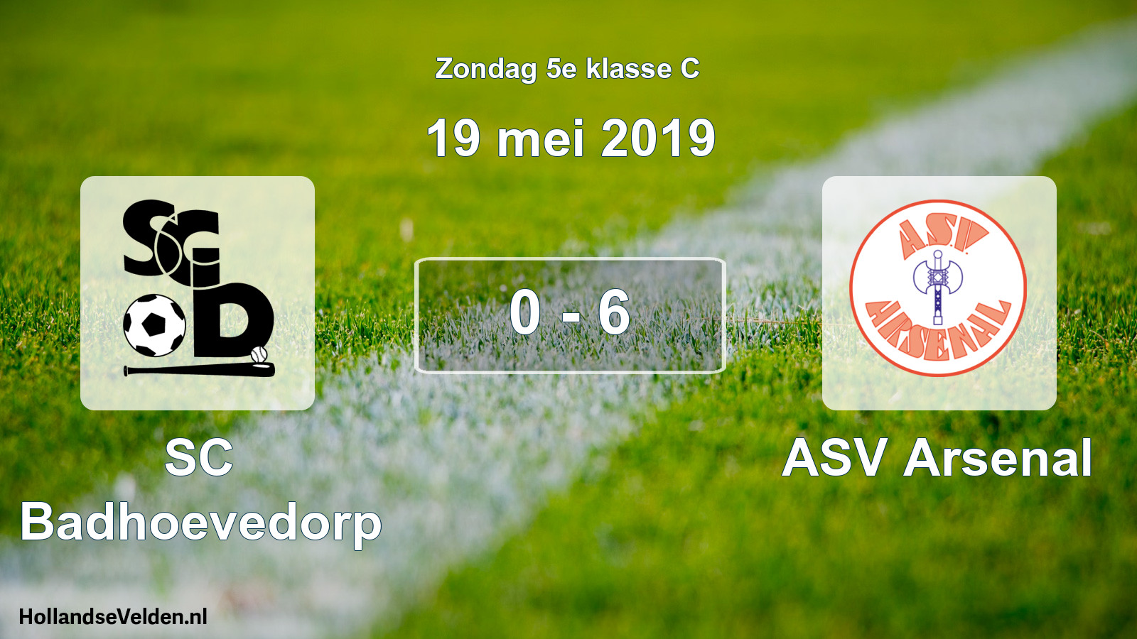 Total number of matches played: SC Badhoevedorp - ASV Arsenal 0 - 6 (19 May 2019)