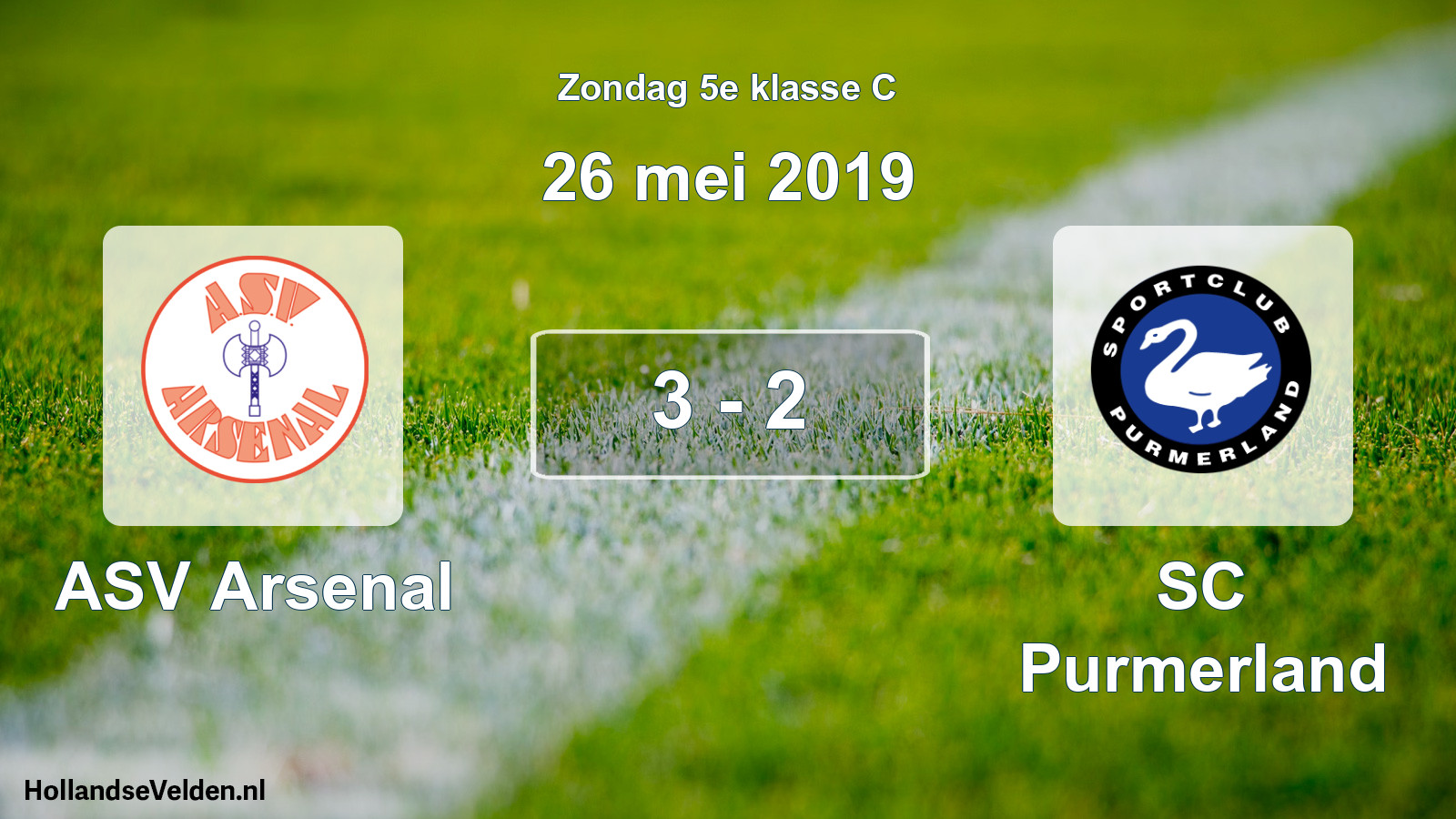 Total number of matches played: ASV Arsenal - SC Purmerland 3 - 2 (26 May 2019)