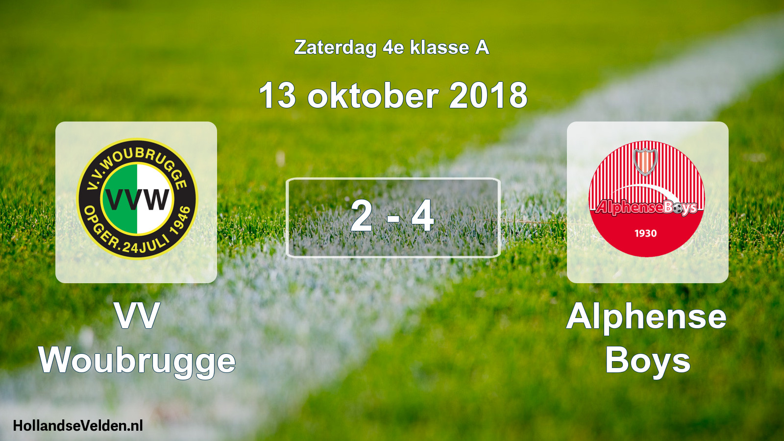 Total number of matches played: VV Woubrugge - Alphense Boys 2 - 4 (13 October 2018)