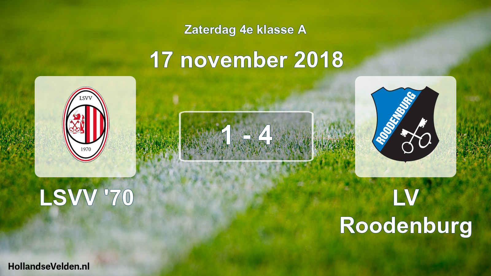 Total number of matches played: LSVV '70 - LV Roodenburg 1 - 4 (17 November 2018)
